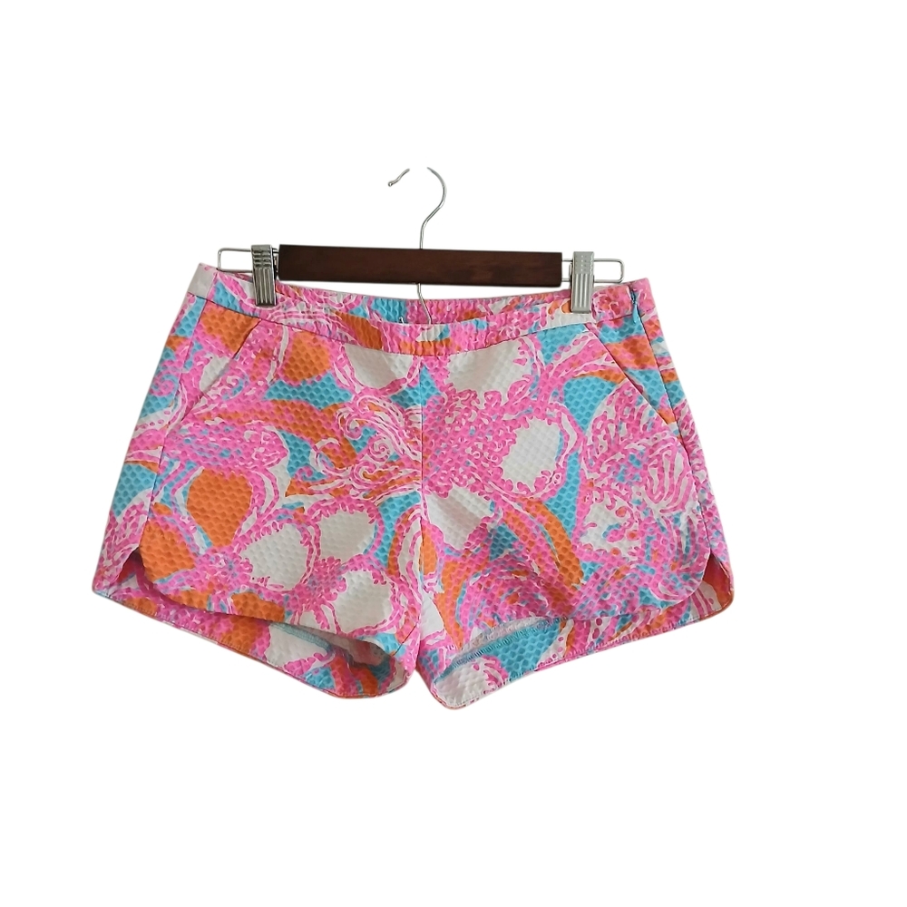 Lilly Pulitzer Shorts Women's Size 0 Bright Colors Pockets Textured Vacation EUC